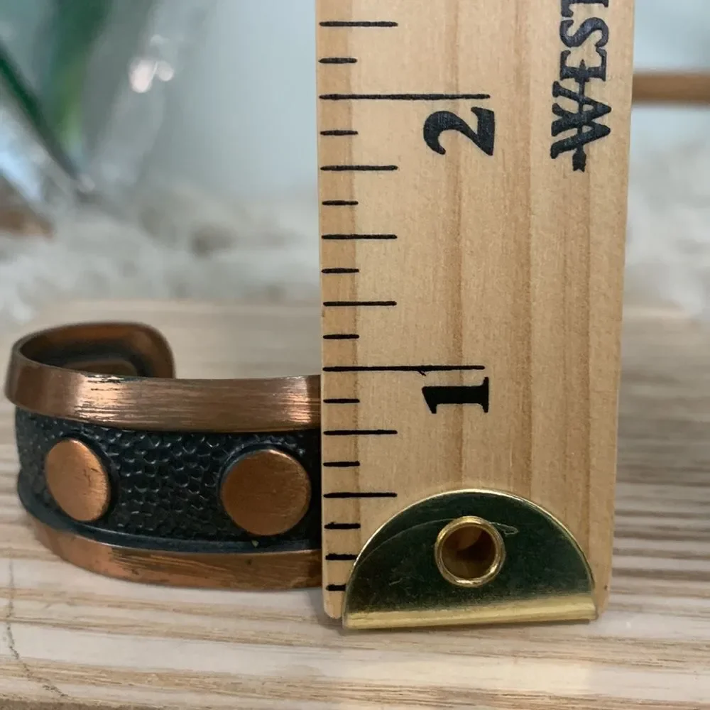 Vintage Copper Cuff Bracelet Marked Solid Copper‎